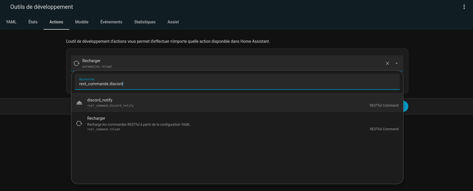 Sélection du service rest_command.discord_notify
