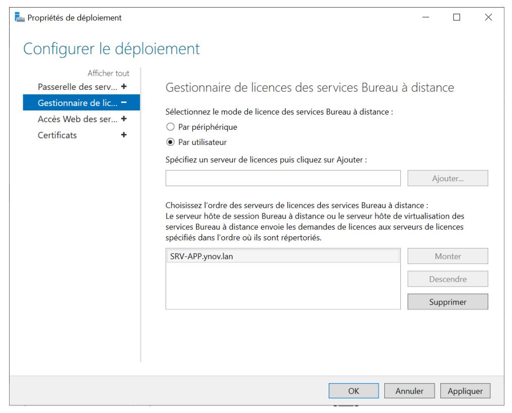 Configuration par utilisateur
