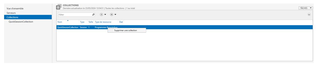 Suppression collection par défaut