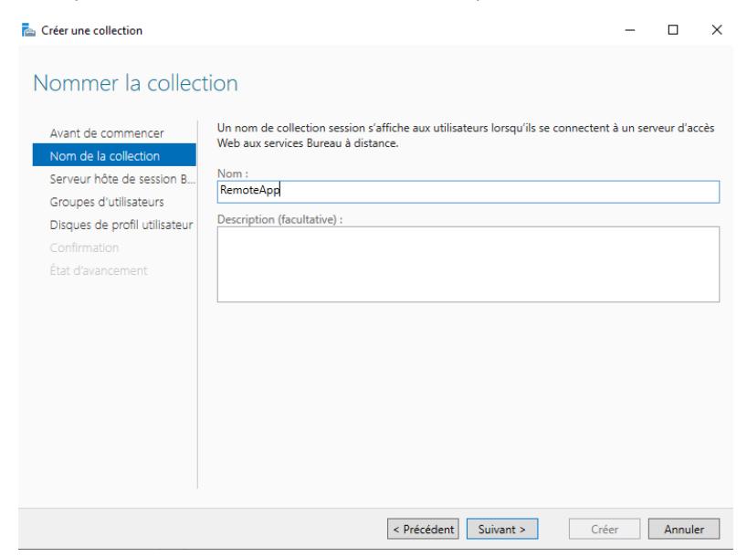 Nommage de la collection