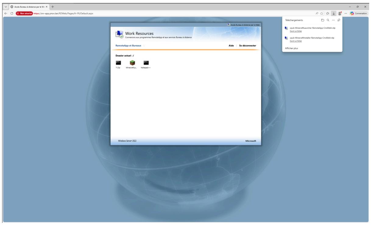 Interface web client