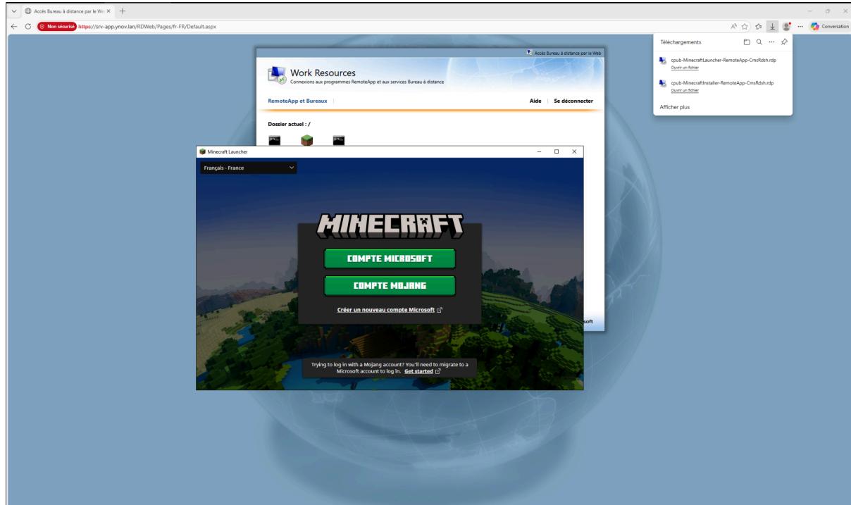 Application sur client