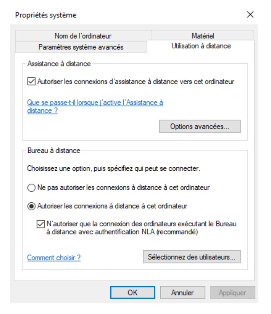 Propriétés système